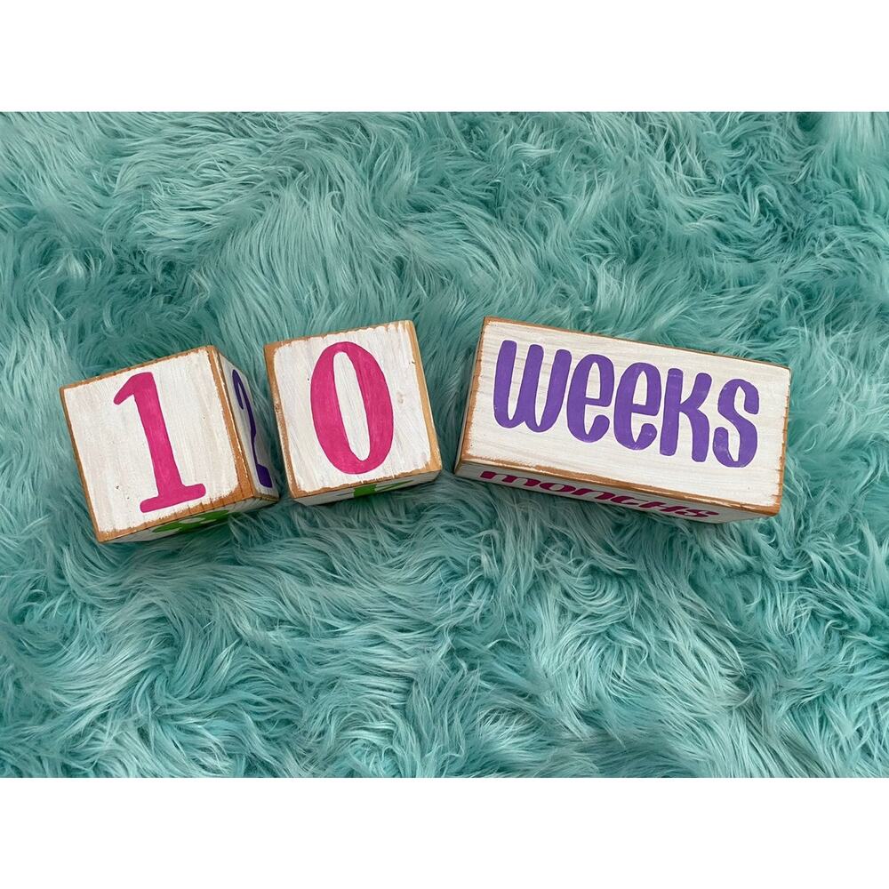 Age Number Photo Blocks Solid Wood